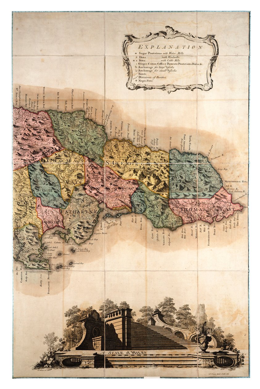 ジャマイカ 地図 作： 無名の画家