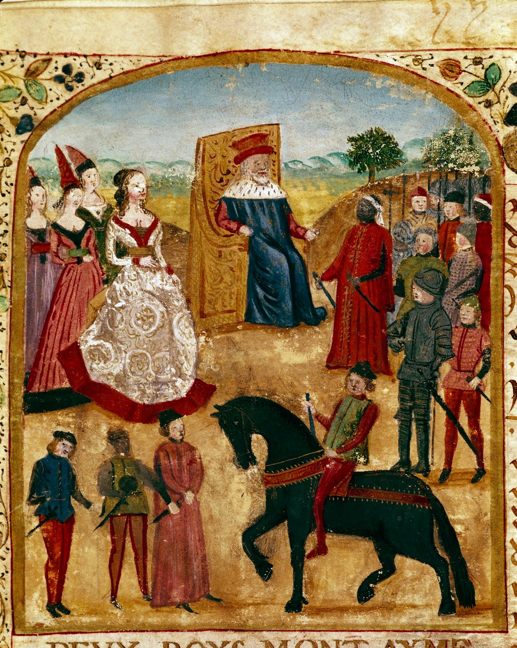 Margarete von York trifft ihren Ehemann Karl von Burgund, Herzog von Burgund in Damme 03/07/1468 Miniatur aus „Buch der Fakten von Alexander dem Großen“ von Unknown artist