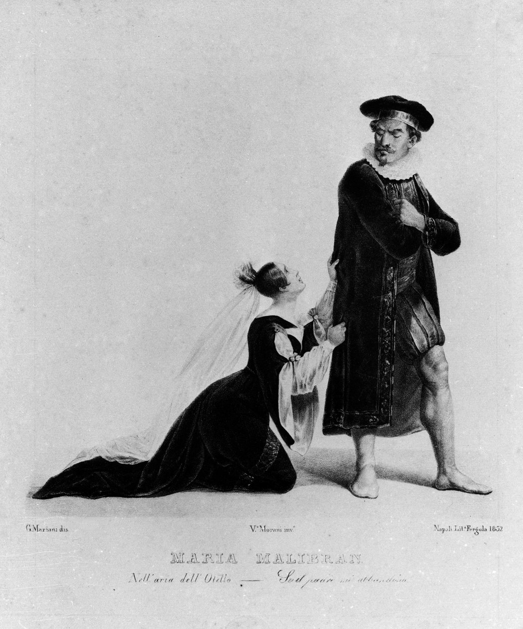 マリア・ガルシアはマリブラン（1808-1836）の歌手と呼ばれ、ジュゼッペ・ヴェルディの「オテロ」を歌った。"Padre se me abbandoni..."。 作： 無名の画家