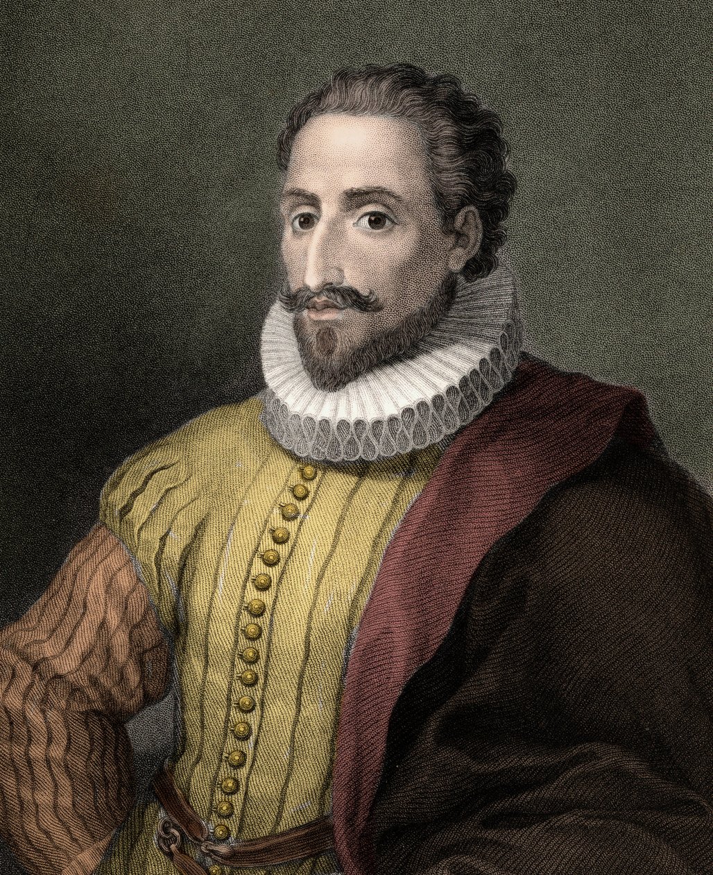 ミゲル・デ・セルバンテス・サアベドラ（1547-1616） - 彫刻 - 19世紀 作： 無名の画家