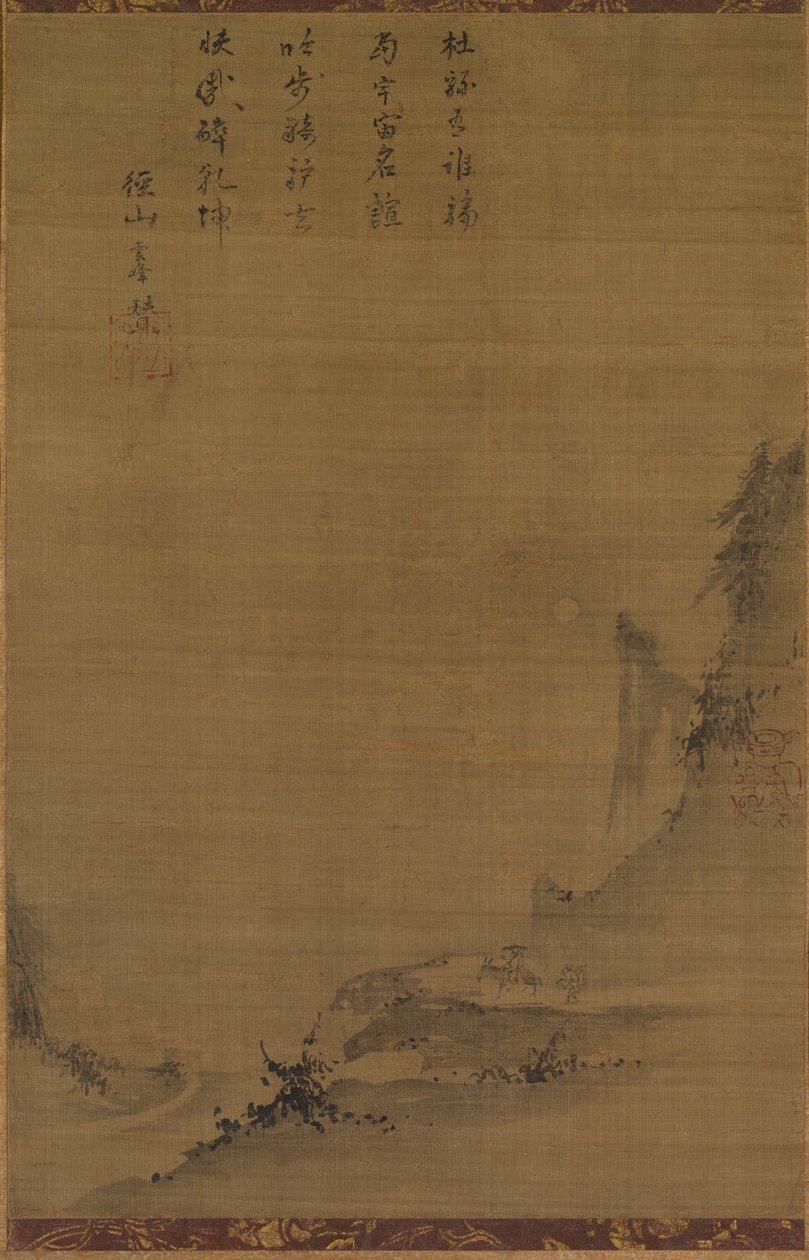 月明かりの山の風景 作： 無名の画家