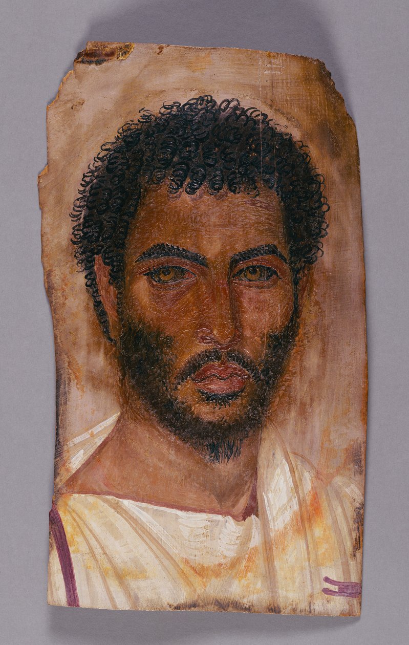髭を生やした男のミイラの肖像 作： 無名の画家