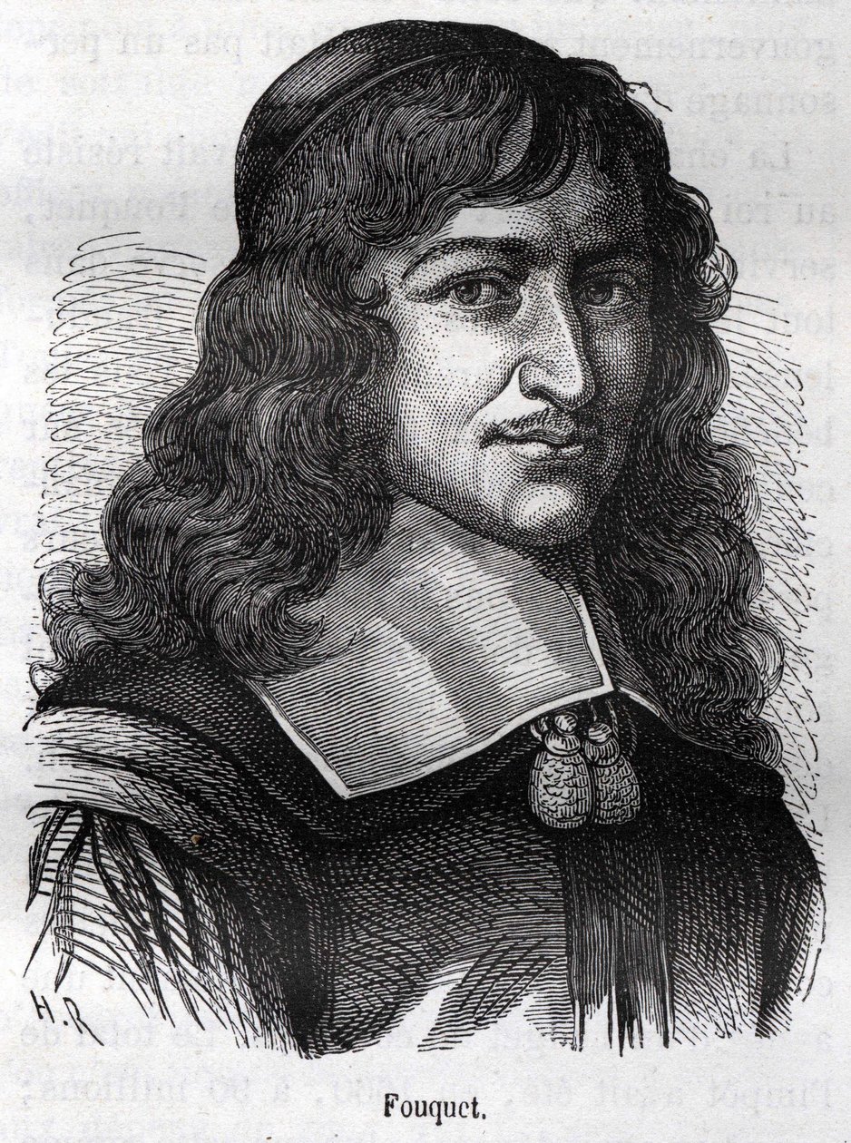 ニコラ・フーケ（1615～1680）、フランスの政治家。アンリ・マルタンの『フランス史』からの挿絵。19世紀 作： 無名の画家