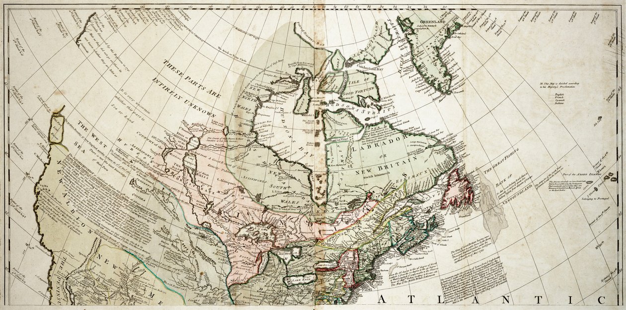 北米、1765年頃（彩色エングレーヴィング） 作： 無名の画家