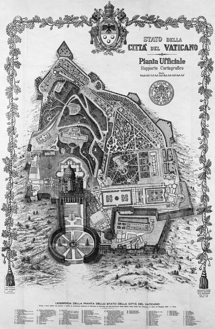 バチカン市国の公式地図 作： 無名の画家