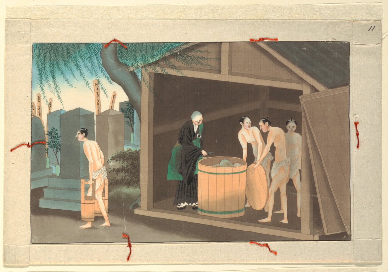 人の死と埋葬の 16 のシーンの 1 つ 作： 無名の画家
