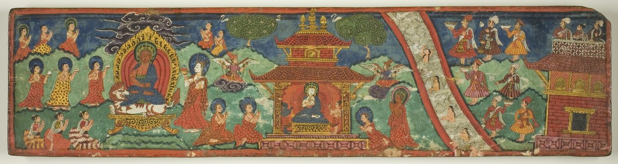マジカル・チャーム（陀羅尼）手稿カバー一対のうちの一つ 作： 無名の画家