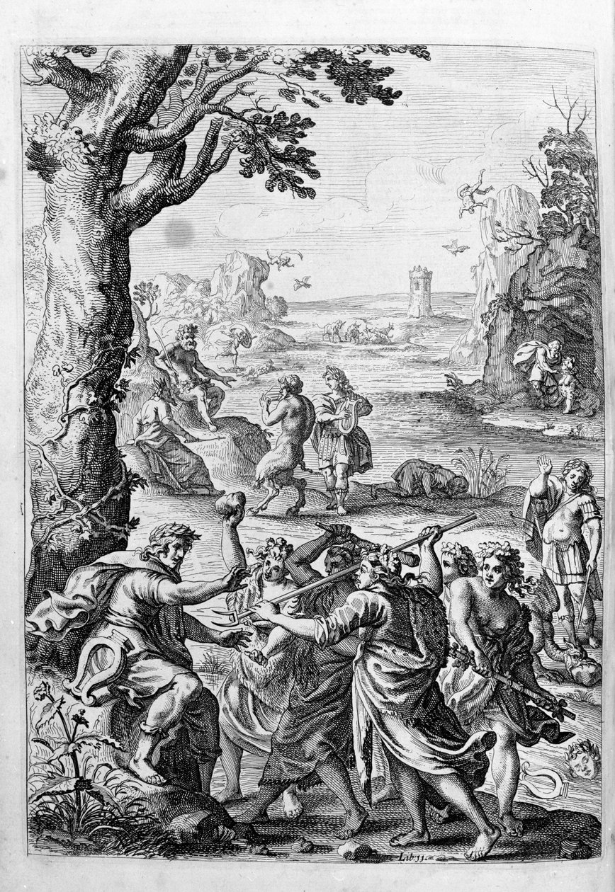 オヴィド（オヴィディウス） - 第15巻の挿絵 - （P. Ovidii Nasonis Metamorphose libri XV um notis TH. Farnabii.）Thomas Farnaby (Farnabia) (1575-1647)によるメモ。 作： 無名の画家