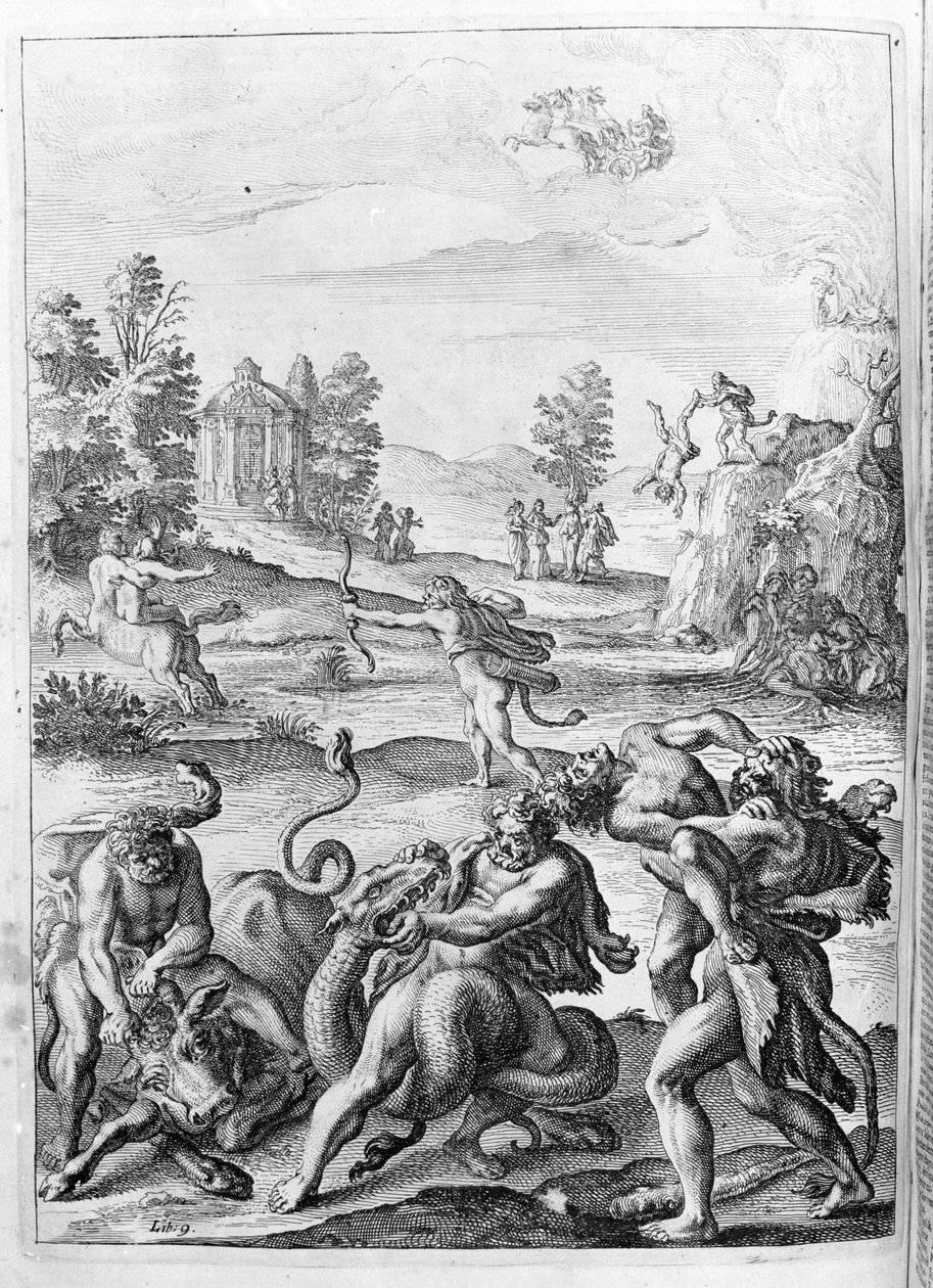 オヴィド（オヴィディウス） - 第15巻の挿絵 - （P. Ovidii Nasonis Metamorphose libri XV um notis TH. Farnabii.）Thomas Farnaby (Farnabia) (1575-1647)によるメモ。 作： 無名の画家