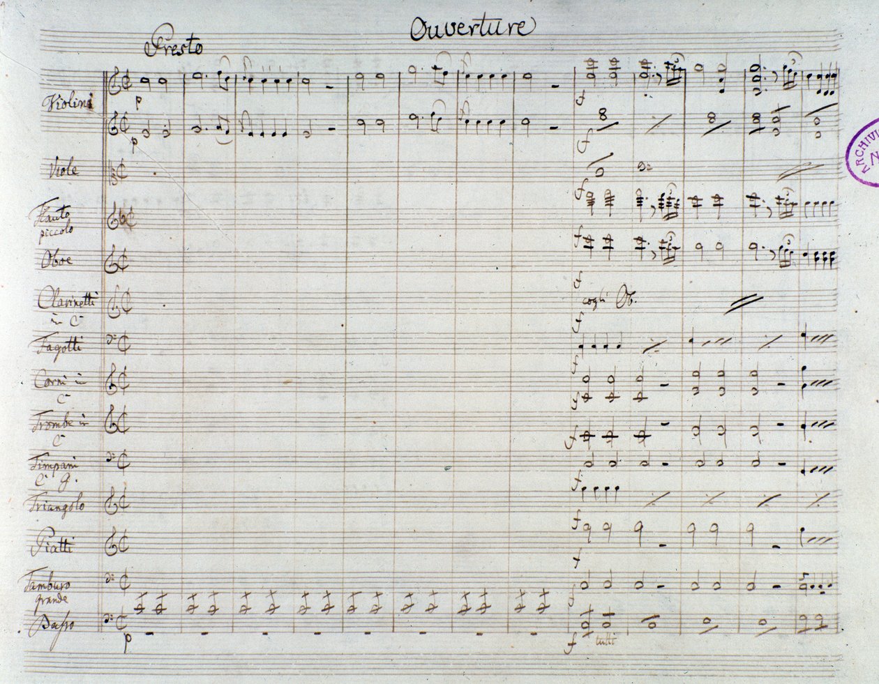 モーツァルトのオペラ「Die Entfuhrung aus dem Serail」のリヒテンタール版（1838年）の楽譜のページです。 作： 無名の画家