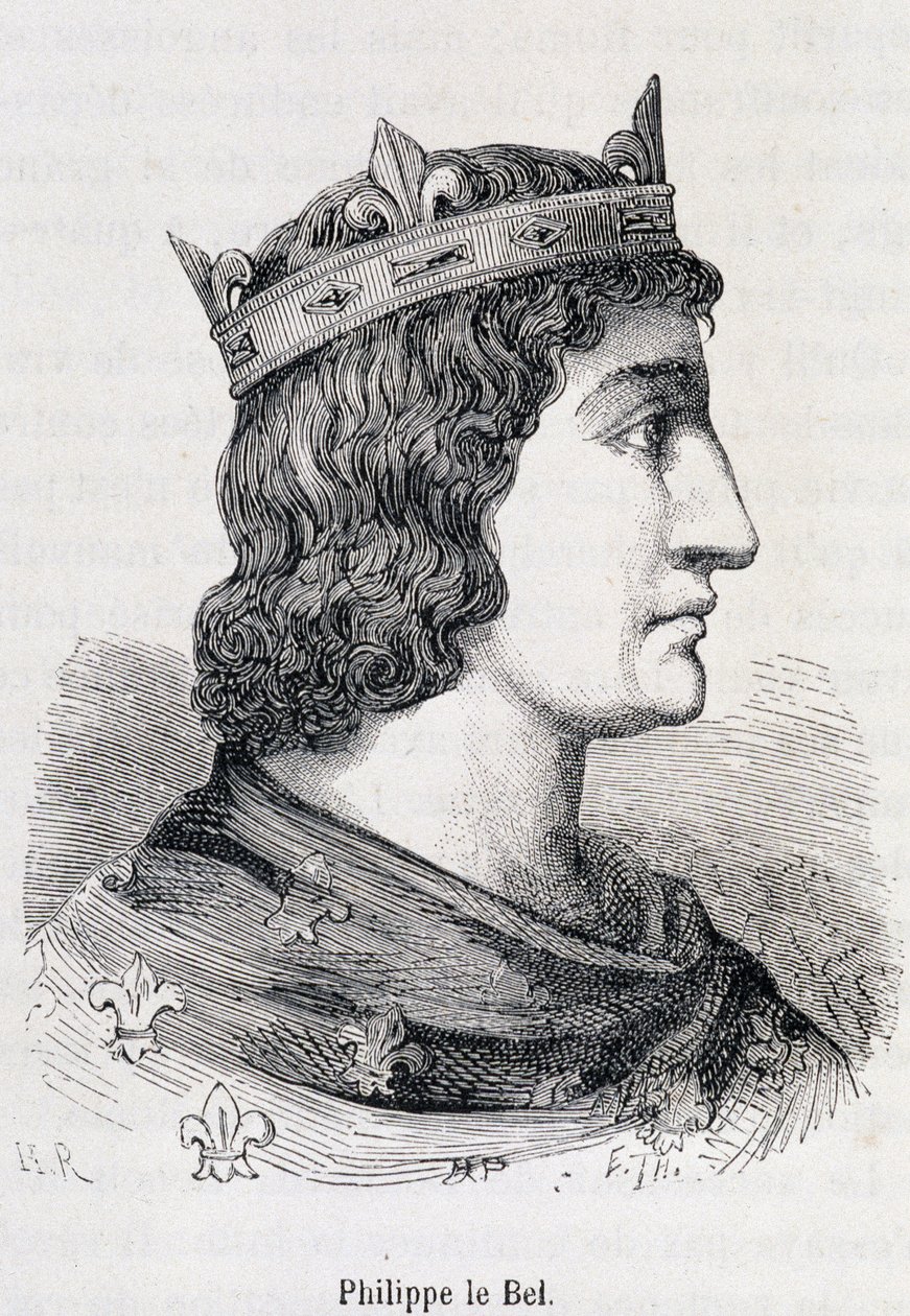 Philippe IV le Bel (1268 - 1314) - Henri Martin著「Histoire de France populaire」（Jouvet, Paris, T.1）による。 作： 無名の画家
