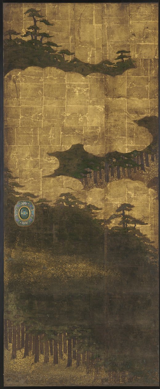 松の木と水と雲 作： 無名の画家
