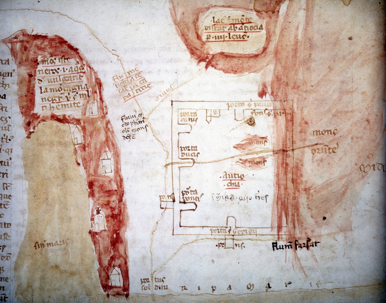 トルコの都市アンテオケ（アンタキヤ）の平面図 - "Peregrinationem in Terram Sanctam" より 作： 無名の画家