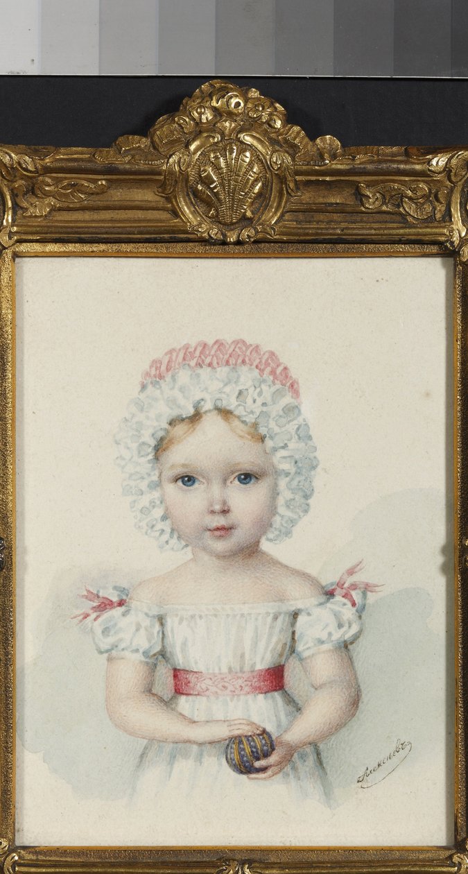"Portrait of Grand Duchess Maria Nikolaevna (1819-1876) daughter of Tsar Nicholas I of Russia" (ロシアの大公妃マリア・ニコラエブナ(1819-1876)の肖像) 1820年代の水彩画 個人蔵 作： 無名の画家