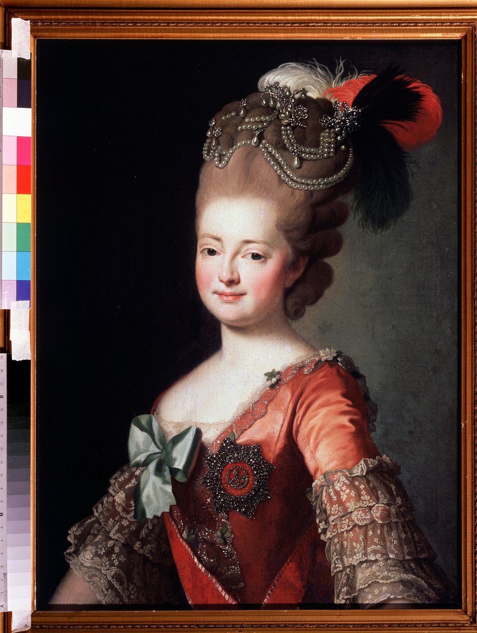 皇后マリア・フョードロヴナの肖像（ヴュルテンベルクのソフィー・ドロテア）（1729-1828）（皇后マリア・フェオドラヴナの肖像、ヴュルテンベルクのソフィー・ドロテア）。 匿名の絵。 キャンバスに油彩、84.7 x 62.7 cm 作： 無名の画家