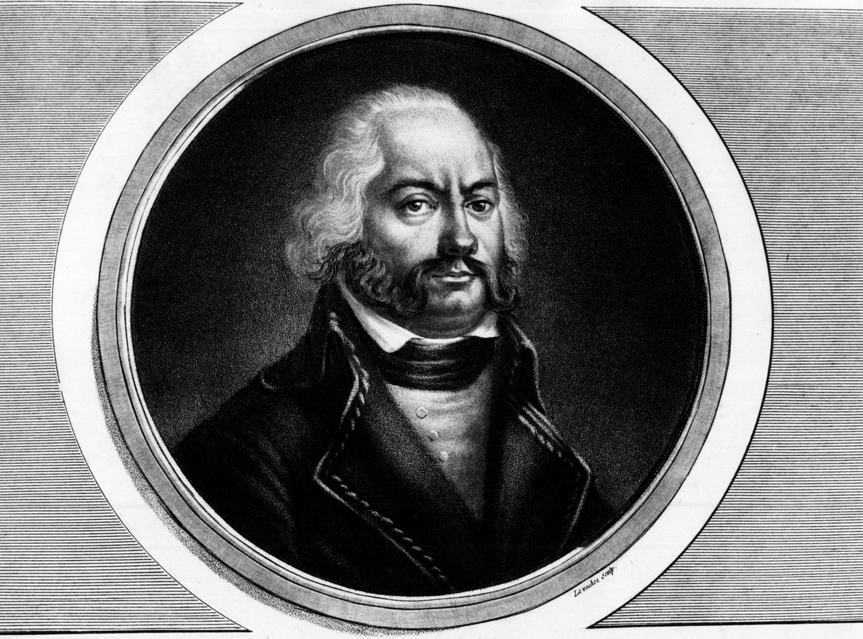 クスティーヌ伯爵アダム・フィリップ（1740 - 1793）の肖像。フランス革命の歴史的絵画全集（全3巻）」に掲載されたエングレーヴィング。1804. 作： 無名の画家