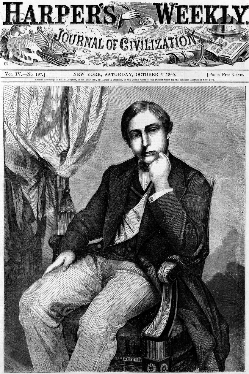アルバート・エドワード・プリンス・オブ・ウェールズ（エドワード7世）（1841-1910）の肖像。1860年のHarper