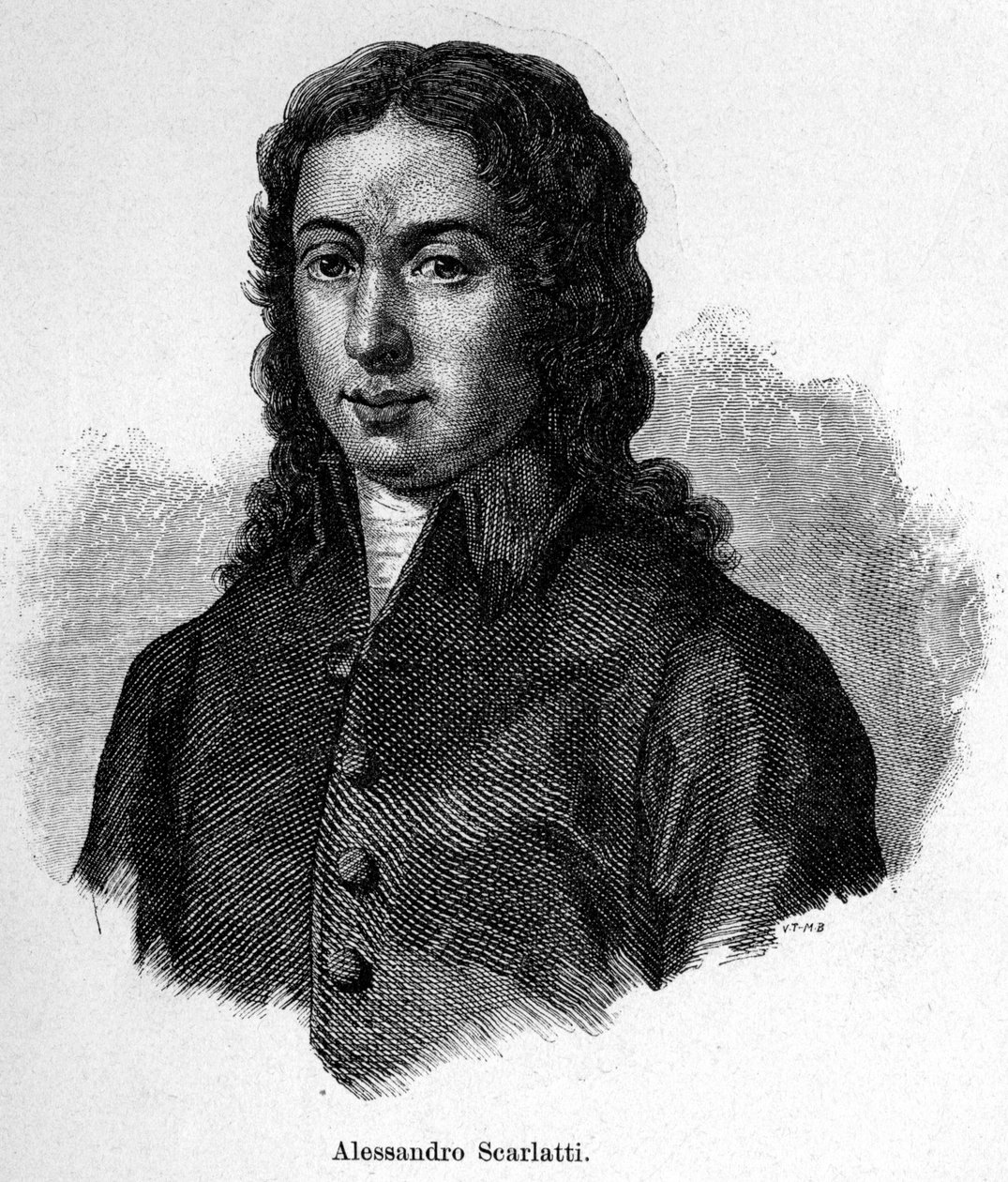 イタリアの作曲家、アレッサンドロ・スカルラッティ（1660 - 1725）の肖像。 作： 無名の画家