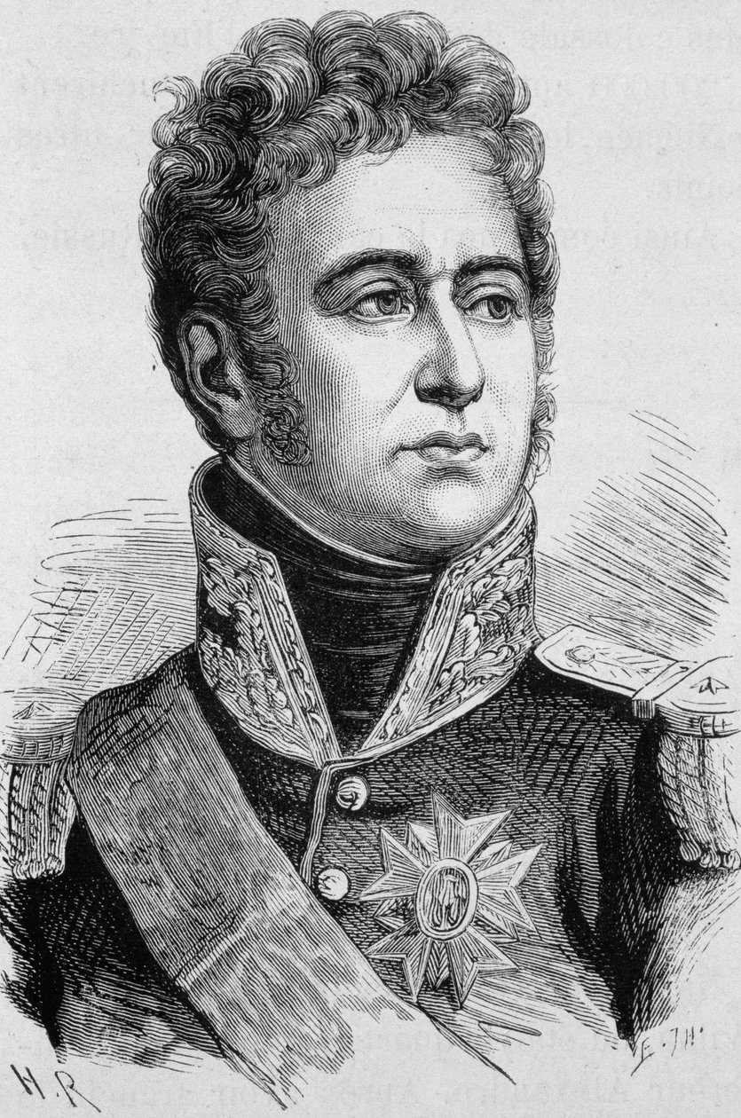 ローリストン侯爵アレクサンドル・ロー（1768 - 1828）の肖像。19世紀末、H.Martinの「Histoire de France」に掲載された版画。 作： 無名の画家