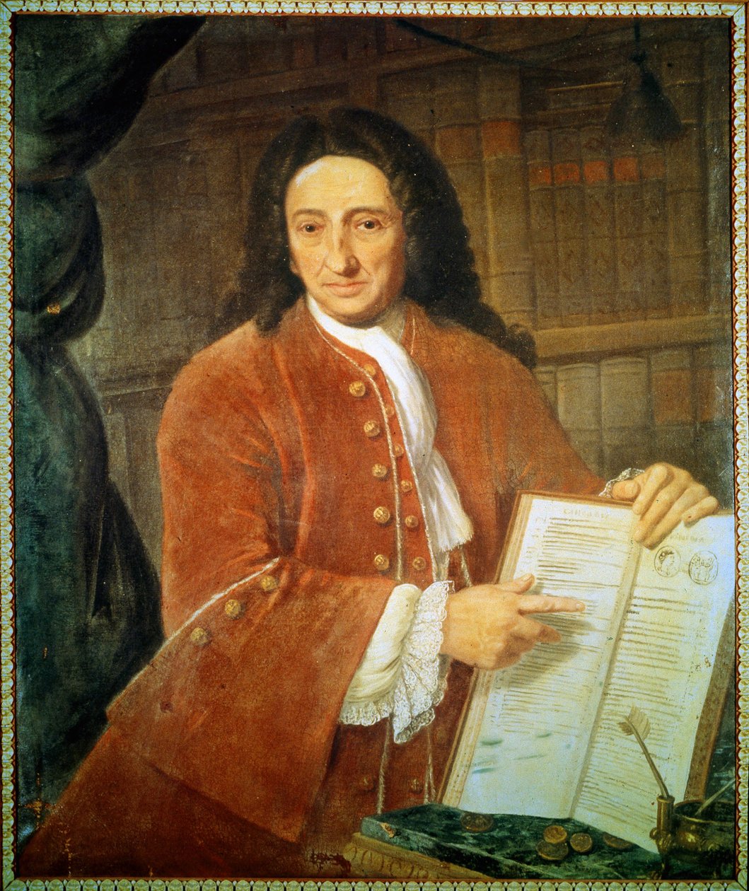 リブレット兼詩人のアポストロ・ゼノ（1668 - 1750）の肖像。 作： 無名の画家