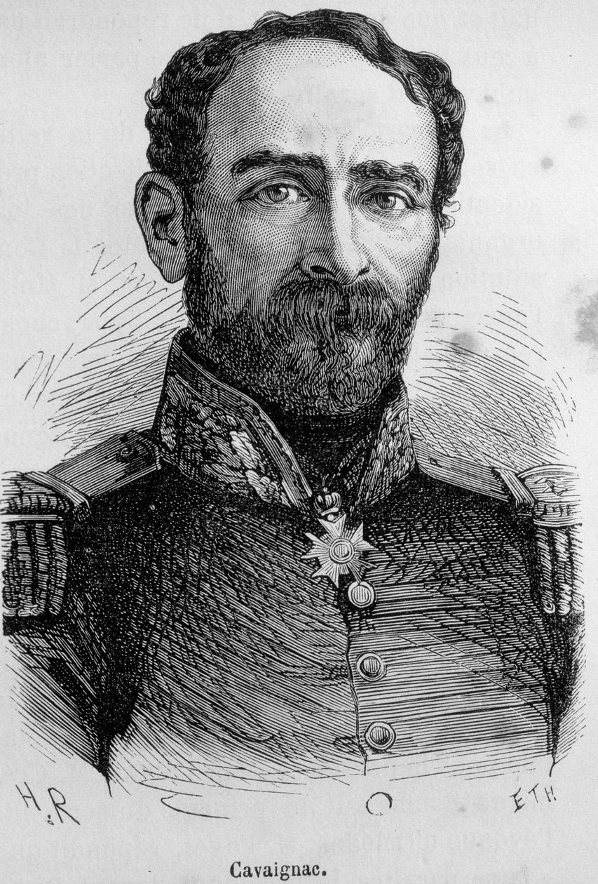 フランスの政治家であり将軍であったカヴァイニャック（1802-1857）の肖像 作： 無名の画家