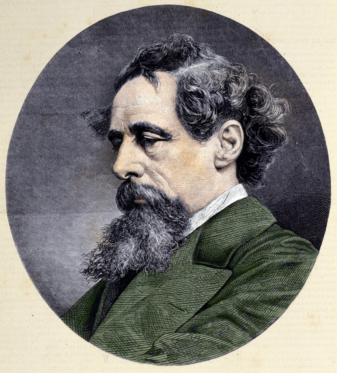 チャールズ・ディケンズ(1812-1870)の肖像。 作： 無名の画家