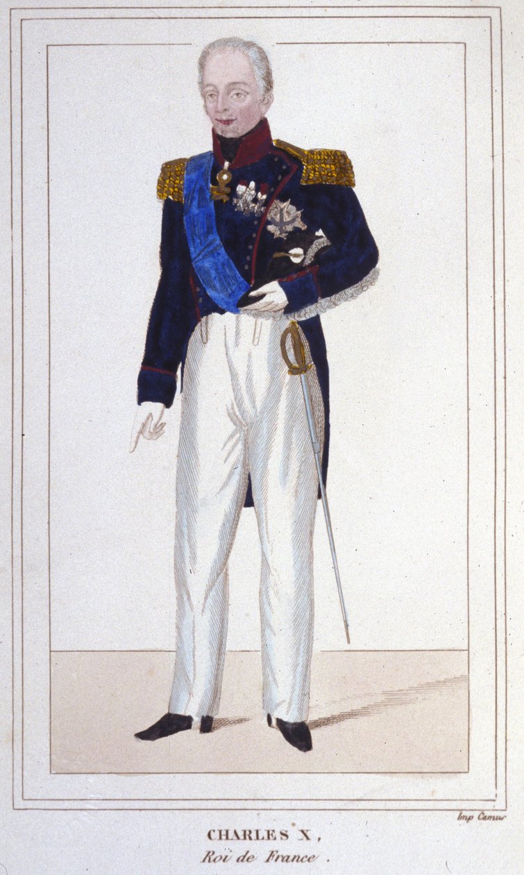 フランス王シャルル10世（1757～1836年）の肖像 1830年のエングレーヴィング 作： 無名の画家