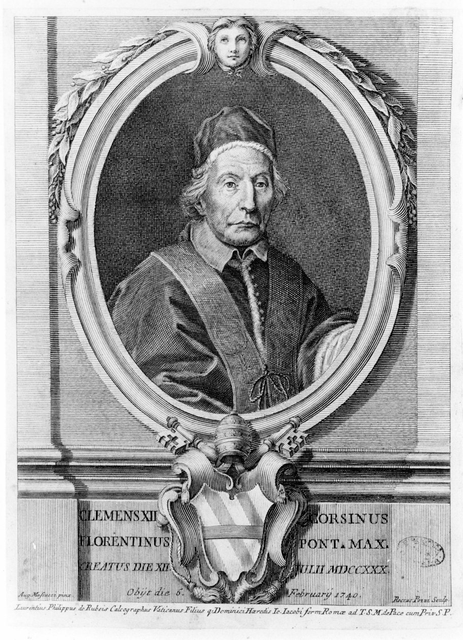 クレメンス12世（1652-1740）の肖像。 作： 無名の画家