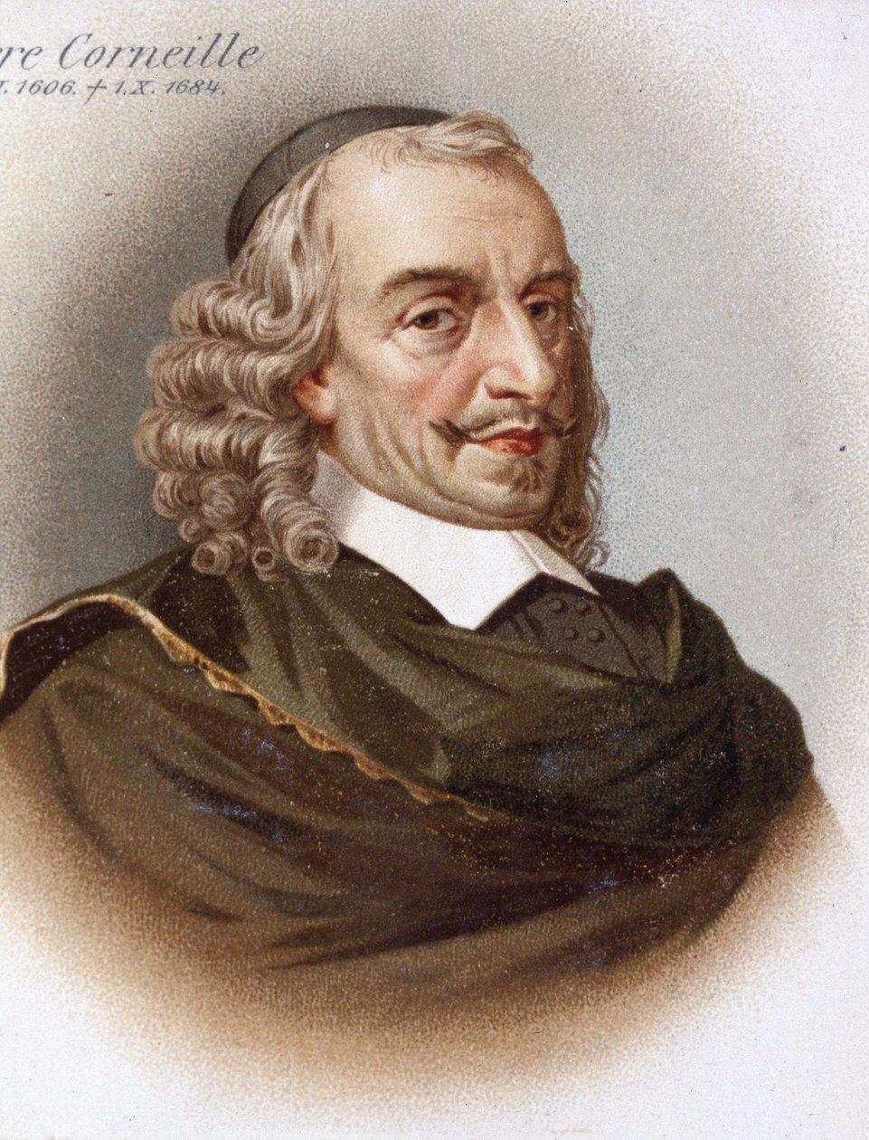 コルネイユ(1606 - 1684)の肖像。19世紀のクロモリトグラフ。 作： 無名の画家