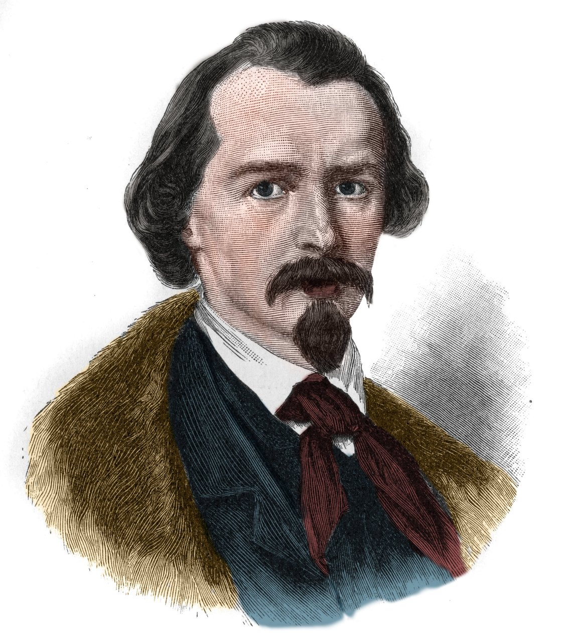 エマニュエル・フォン・ガイベル（1815-1884）ドイツの詩人・劇作家の肖像。 作： 無名の画家