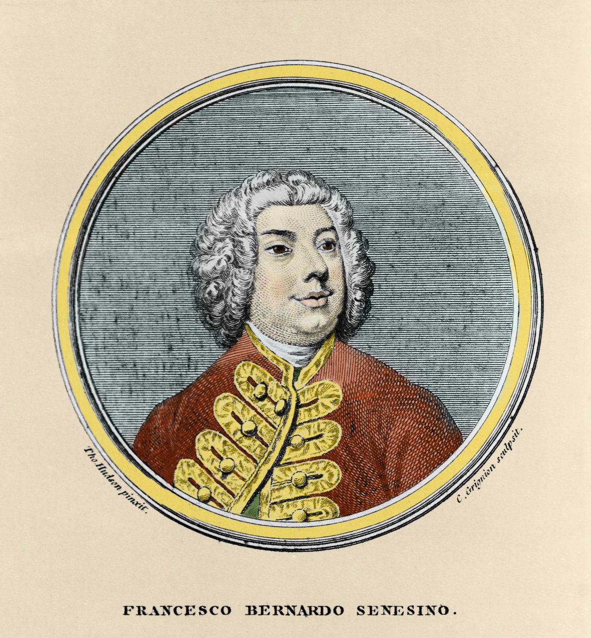 フランチェスコ・ベルナルド・セネジーノ（1680 - 1750）の肖像。 作： 無名の画家