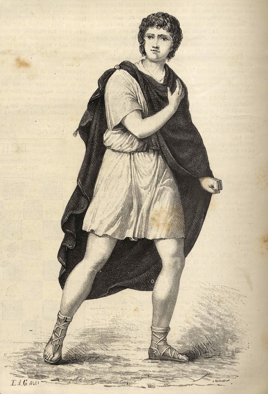 フランスの俳優、フランソワ＝ジョゼフ（Francois Joseph）タルマ（1763-1826）の肖像。19世紀のエングレーヴィング。 作： 無名の画家