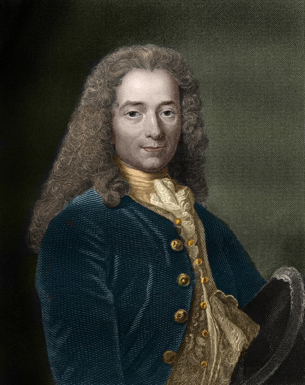 ヴォルテール（Francois-Marie Arouet, dit Voltaire, 1694 - 1778）の肖像。 作： 無名の画家