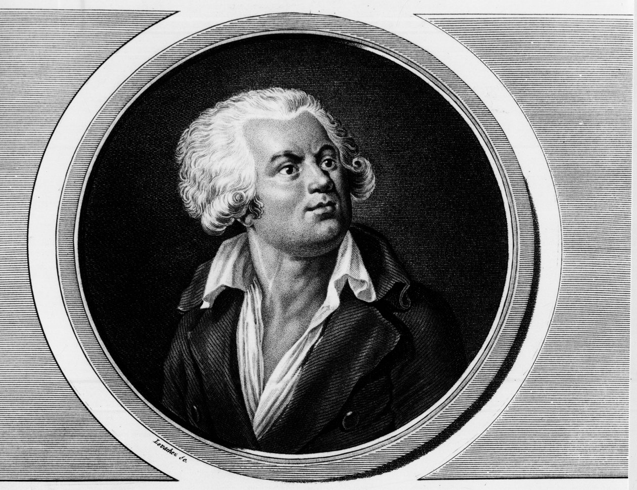 従来の弁護士ジョルジュ・ジャック・ダントン（1759-1794）の肖像。フランス革命の歴史的絵画全集（全3巻）」に掲載されているエングレーヴィング。1804. 作： 無名の画家
