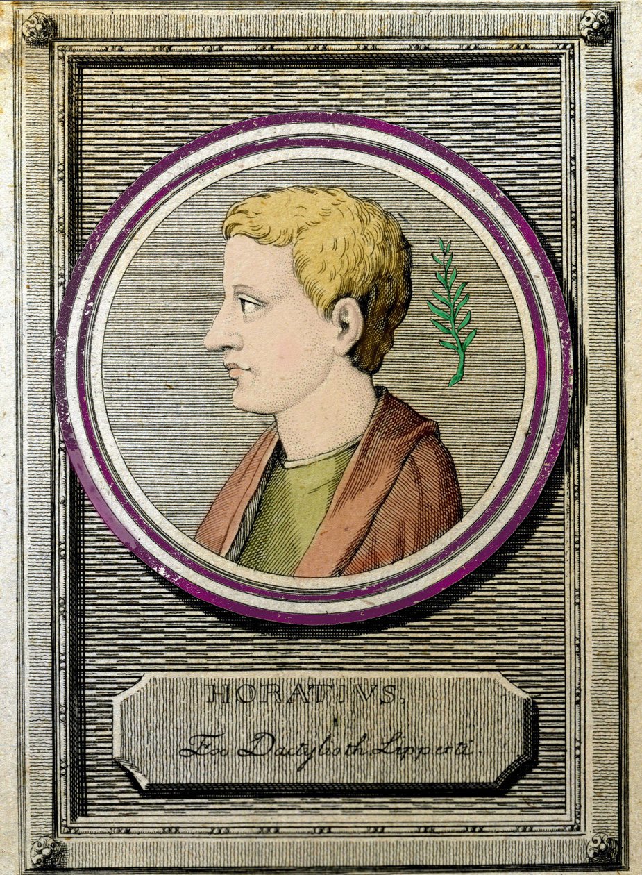 ラテン語の詩人、ホラーチェ（Quintus Horatius Flaccus）（紀元前65-8年）の肖像。 作： 無名の画家