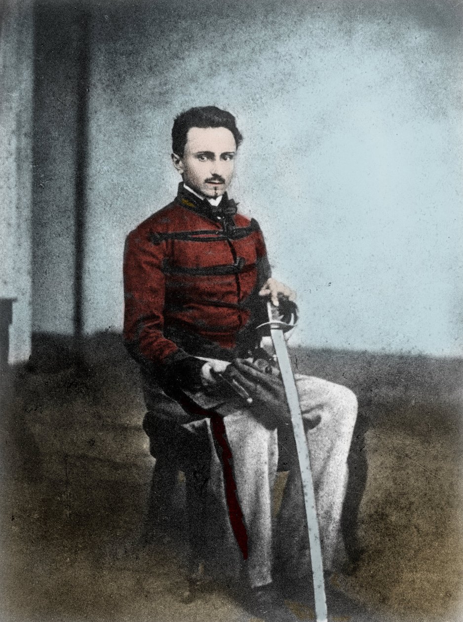 イタリアの作家・愛国者であるイポリット・ニーヴォ（1831-61）の肖像。 作： 無名の画家