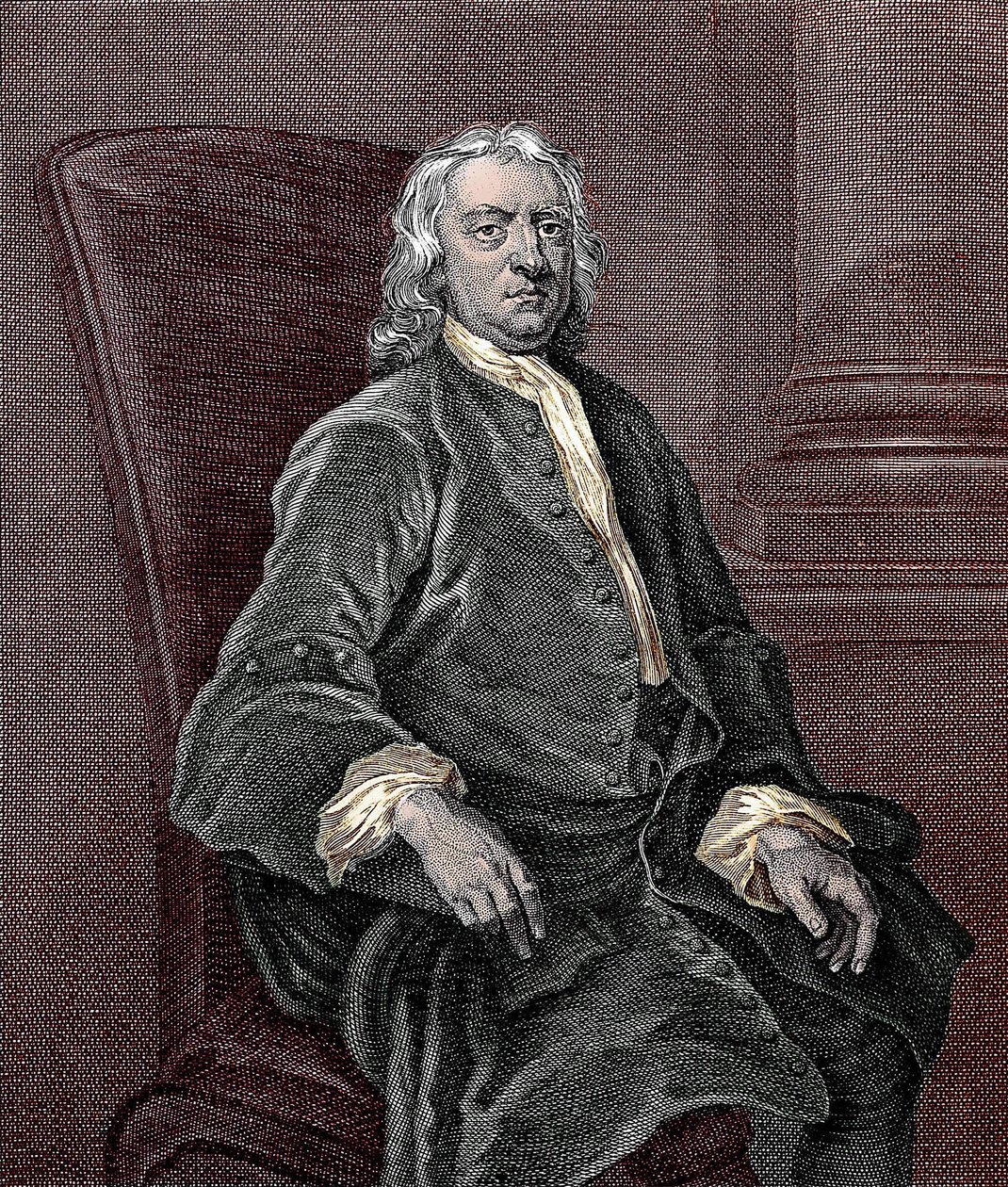 アイザック・ニュートン（1642-1727）の肖像 作： 無名の画家
