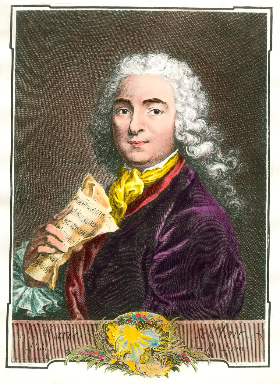 ジャン・マリー・ルクレール（1697-1764）の肖像 王の間の音楽家、作曲家、バレエ団のマスター。18世紀のエングレーヴィング。個人蔵 作： 無名の画家
