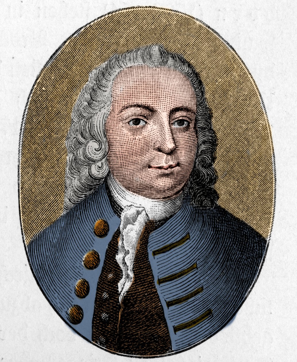 ヨハン・クリスチャン・グンターの肖像。ドイツの詩人(1695 - 1723)。エングレーヴィング。 作： 無名の画家