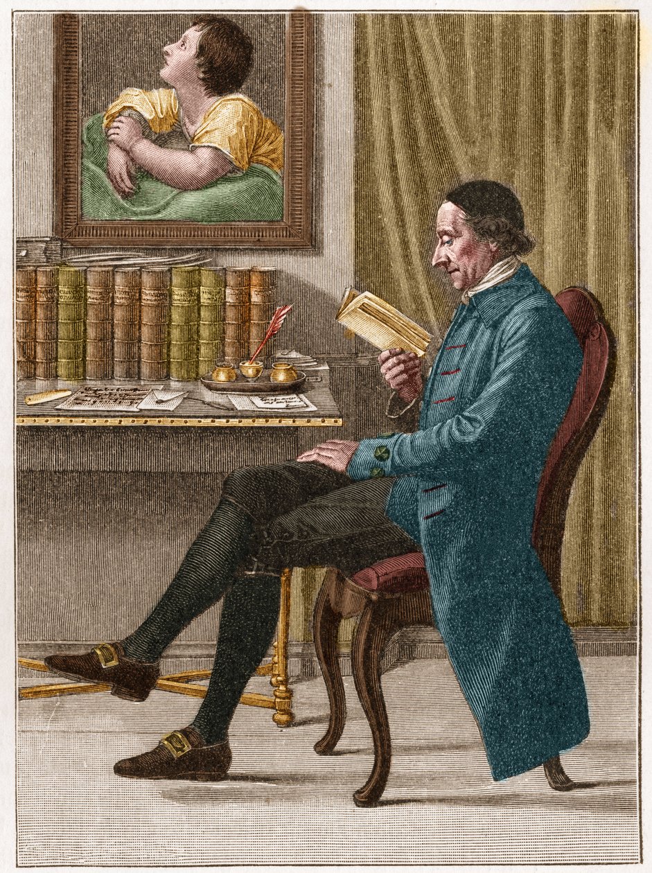 人相学の研究で知られるスイスの神学者・ドイツ語圏の作家、Johann Kaspar Lavater または Gaspard Lavater (1741-1801) の肖像。 作： 無名の画家