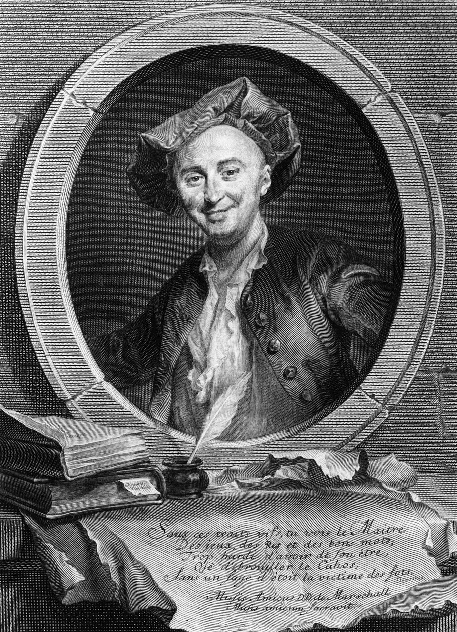 Julien Offray de La Mettrie (1709 - 1751) フランスの医師・哲学者の肖像。 作： 無名の画家
