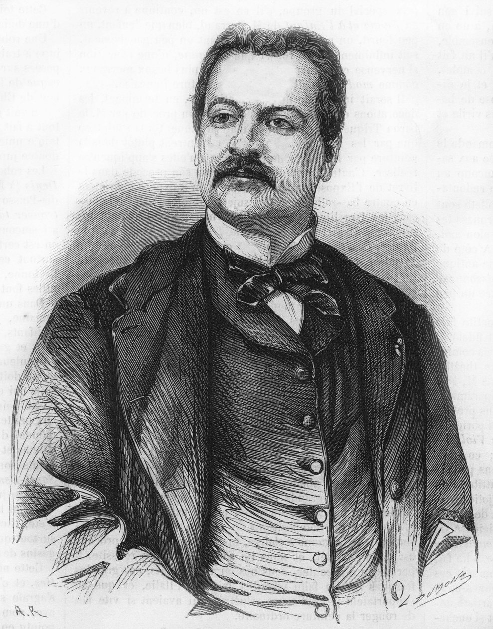 ランベール・シブーストの肖像。ドラマ作家。1826-1867. 作： 無名の画家