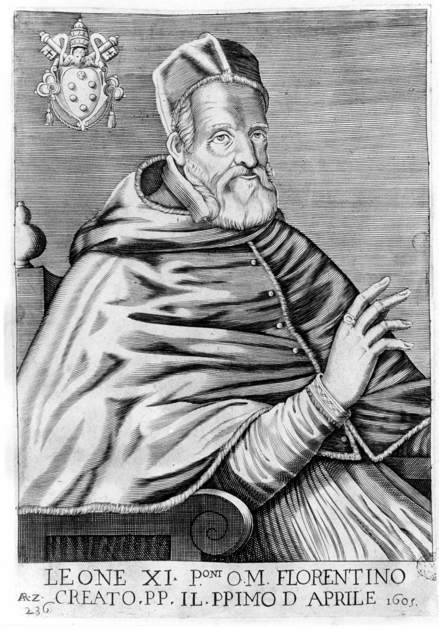 レオ11世（アレクサンダー・オブ・メディチ）（1535年～1605年）の肖像。 作： 無名の画家