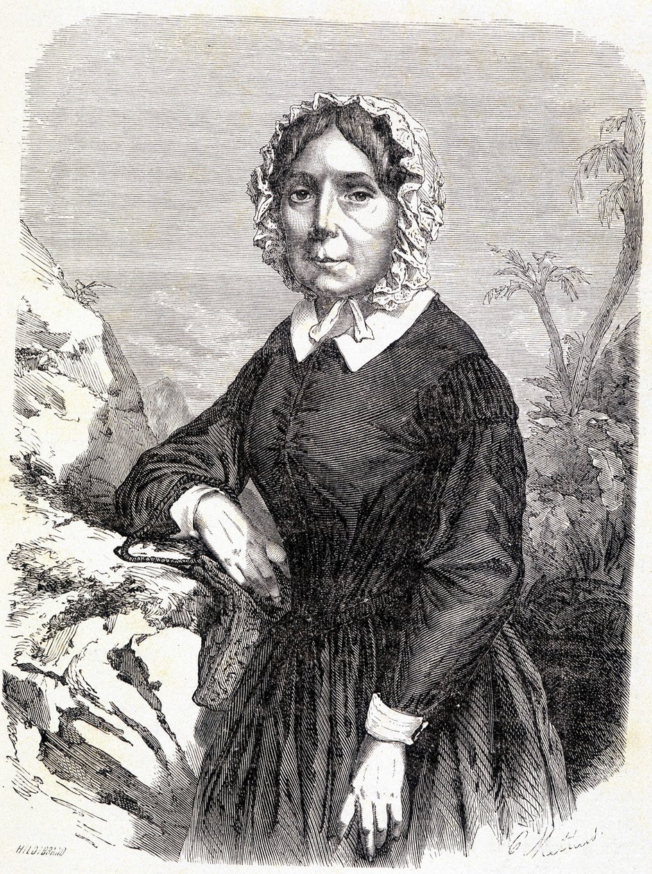 オーストリアの旅行者、マダム・アイダ・ファイファー（1798-1858）の肖像。 作： 無名の画家