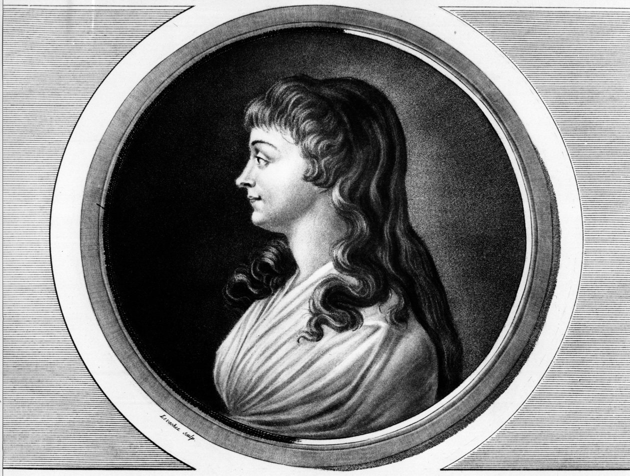 Roland de La Platiere dit "Madame Roland" (1754-1793)の妻、Marie-Jeanne Phelipponの肖像。フランス革命の歴史的絵画全集（全3巻）」に掲載されたエングレーヴィング。1804. 作： 無名の画家