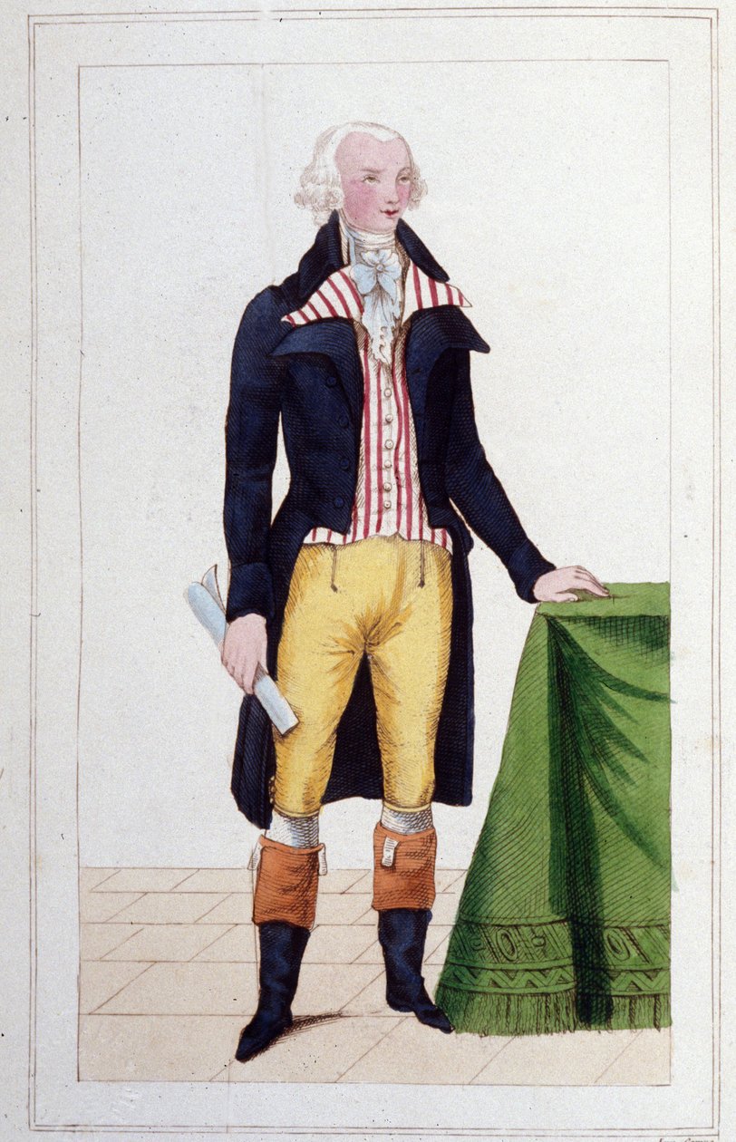 マクシミリアン・ロベスピエール(1758-1794)の肖像 1830年のエングレーヴィング 作： 無名の画家