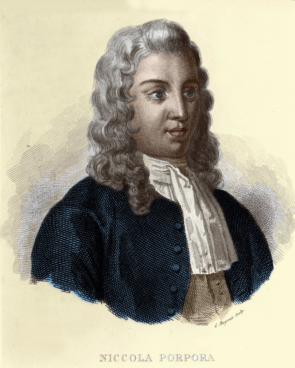 イタリアの作曲家、ニコラ・アントニオ・ポルポラ（1686-1768）の肖像。 作： 無名の画家