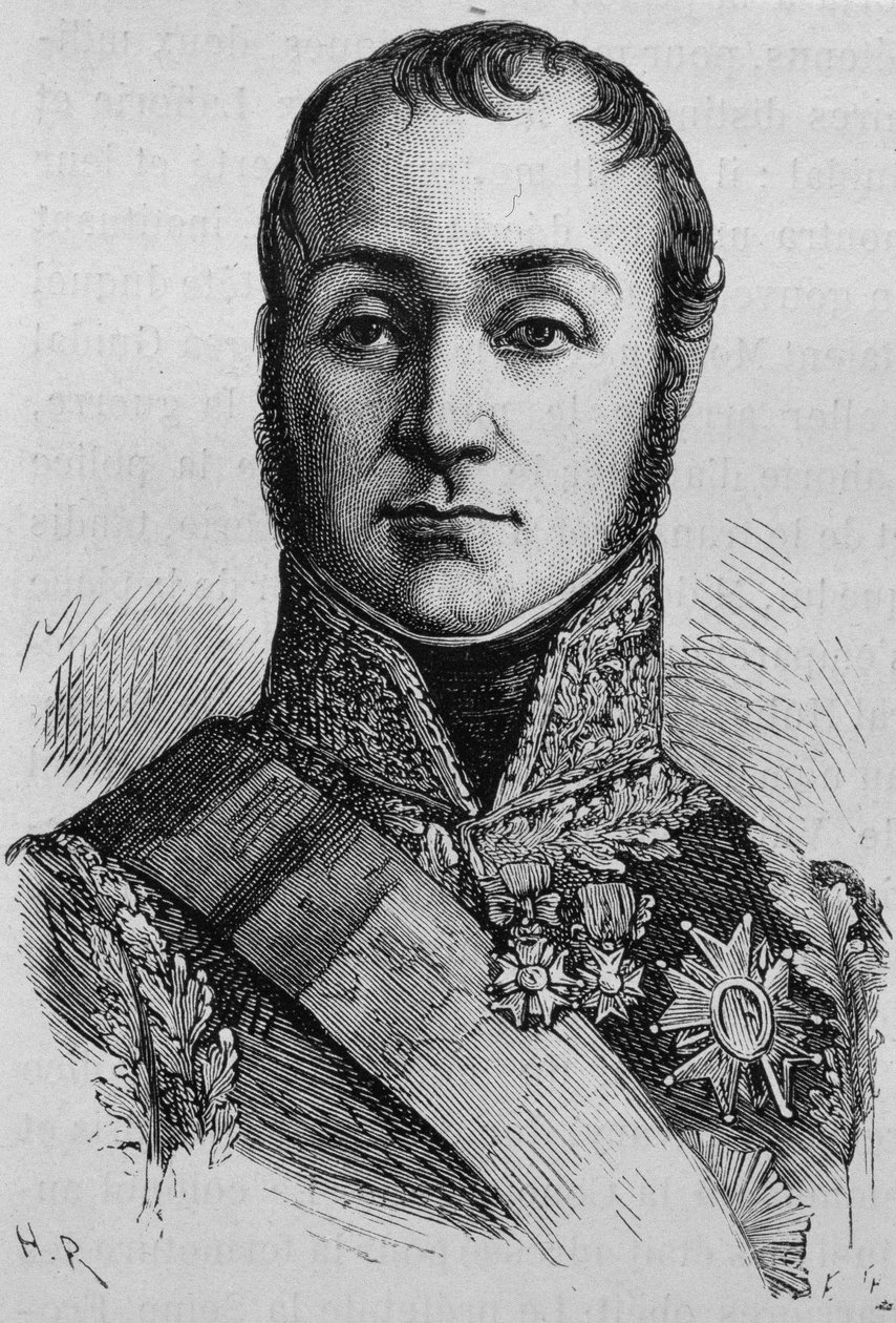 レッジョ公爵ニコラ・ウーディノ（1767-1847）の肖像。19世紀末、H.Martinの「Histoire de France」に掲載された版画。 作： 無名の画家