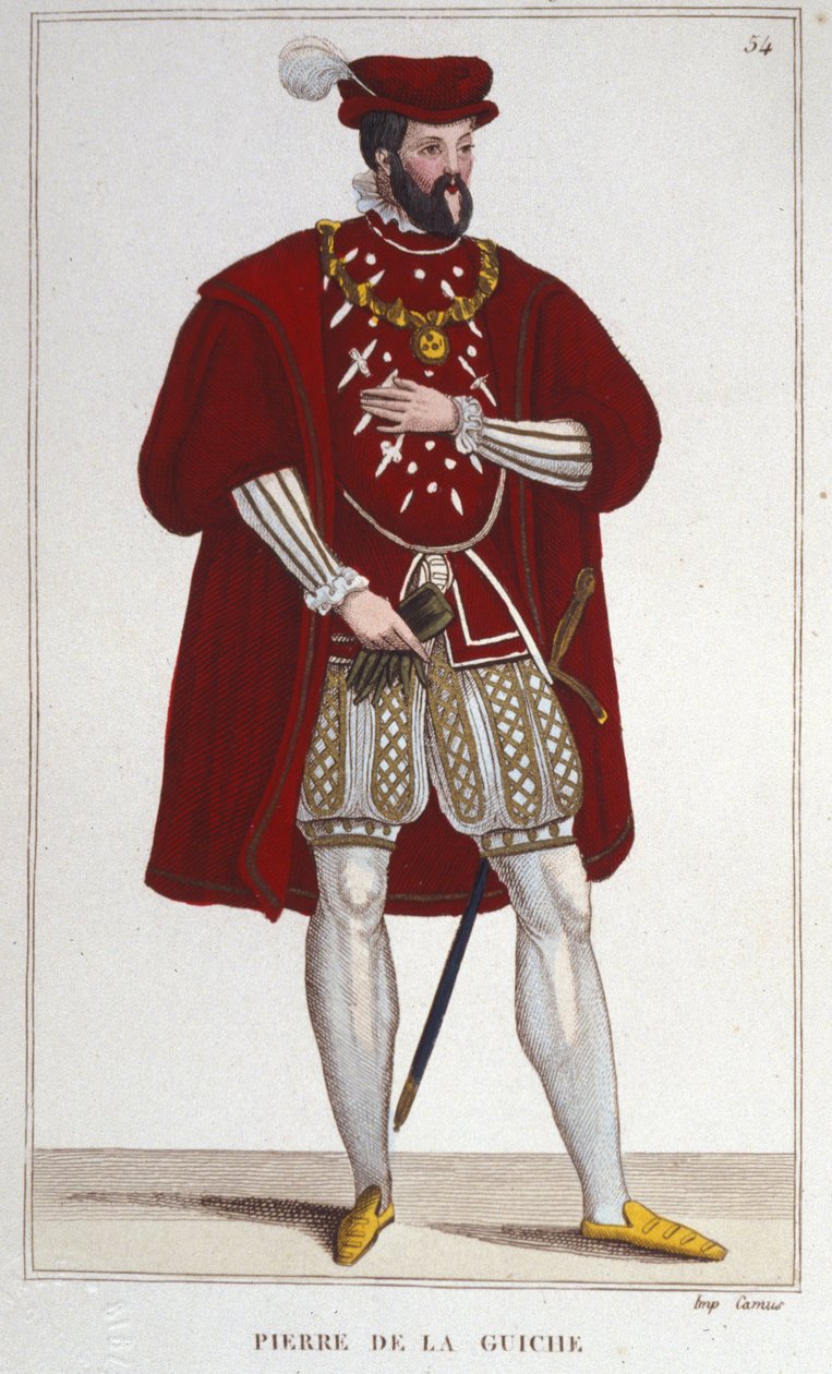 Pierre De la Guiche (1464-1544)の肖像（騎士、王の参事官と侍従、オートンとマコンの吏員、大使。ギッシュとショーモンの領主）の肖像 1830年のエングレーヴィング 作： 無名の画家