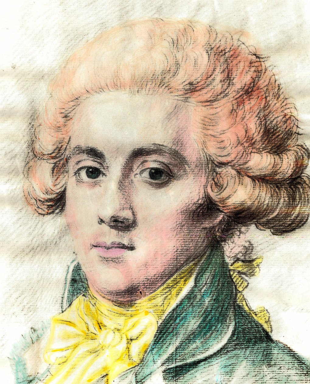 フランスの政治家ジロンダン、ピエール・ヴィクトリエン・ヴェルニオー（1753-1793）の肖像。18世紀の図版の詳細。ヴェルサイユ。ランビネ美術館 作： 無名の画家